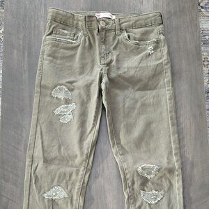 Girls Levi 710 Super Skinny Jeans - Olive - Size 12 Regular